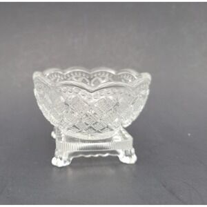 Vintage Fostoria For Avon Glass Pedestal Footed Finger Candy Trinket Dish